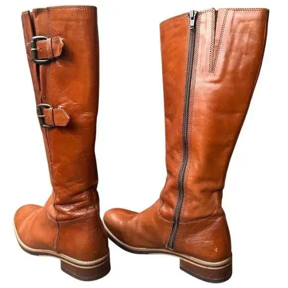 Clarks Women's Leather Riding Boots - Adjustable Buckled Straps 6.5 - Picture 3 of 8